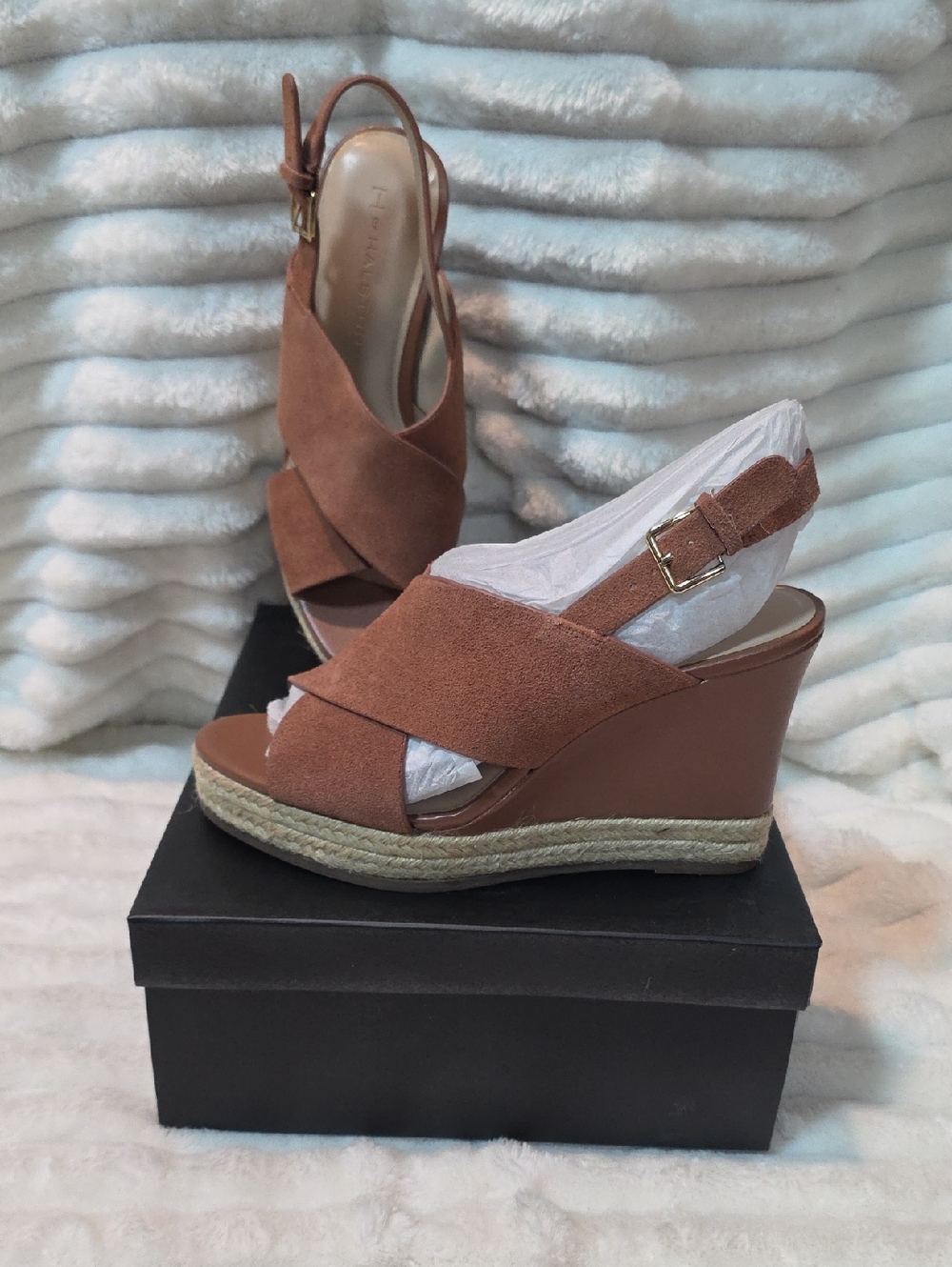 H by Halston Stella crossover slingback espadrille wedges